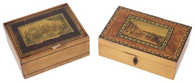 Lot 325 - TWO TUNBRIDGE OR BRIGHTON WARE SOUVENIR BOXES