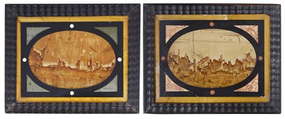Lot 337 - ËœA PAIR OF ITALIAN PIETRA PAESINA PANELS