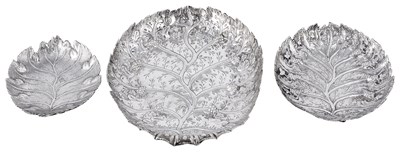 Lot 341 - THREE OTTOMAN SILVER DISHES