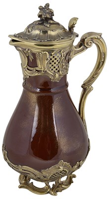 Lot 354 - A FRENCH SILVER-GILT-MOUNTED LUSTRE CLARET JUG