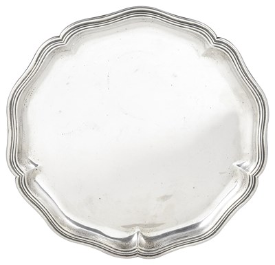 Lot 365 - A SWISS SILVER SALVER