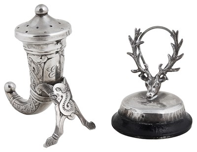Lot 373 - A SET TWELVE NORWEGIAN  'VIKING DRINKING HORN' PEPPERETTES
