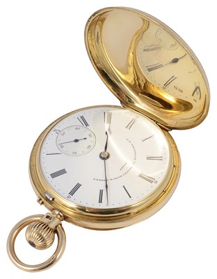 Lot 542 - A VICTORIAN GOLD HUNTER POCKET WATCH
