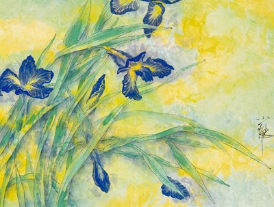 Lot 108 - CHINESE SCHOOL, 'IRISES', 20TH CENTURY