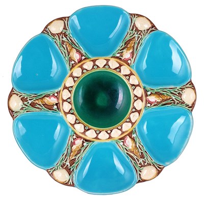 Lot 5 - A MINTON MAJOLICA OYSTER DISH