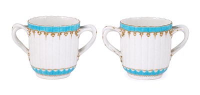 Lot 46 - A PAIR OF WORCESTER CHOCOLATE CUPS