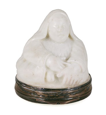 Lot 52 - A MENNECY SILVER-MOUNTED SNUFF BOX