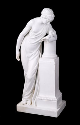 Lot 61 - A PARIS BISCUIT PORCELAIN FIGURE OF PEACE