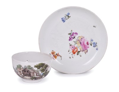 Lot 69 - A ZURICH PORCELAIN TEABOWL AND A SAUCER