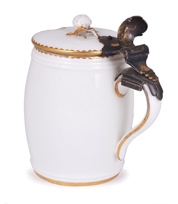 Lot 70 - A SILVER-GILT-MOUNTED VINCENNES MUSTARD POT