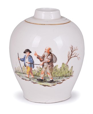 Lot 71 - A NYMPHENBURG TEA CANISTER