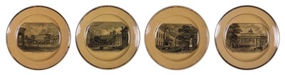 Lot 85 - FOUR GERMAN POTTERY TOPOGRAPHICAL DISHES
