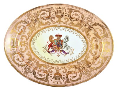 Lot 86 - A WORCESTER (BARR, FLIGHT & BARR) PORCELAIN OVAL DISH FROM THE STOWE SERVICE