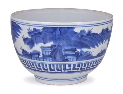 Lot 91 - AN ARITA BLUE AND WHITE DEEP BOWL
