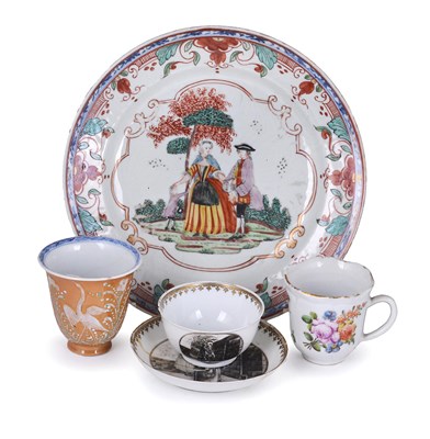 Lot 94 - A SMALL GROUP OF EUROPEAN-DECORATED CHINESE PORCELAIN