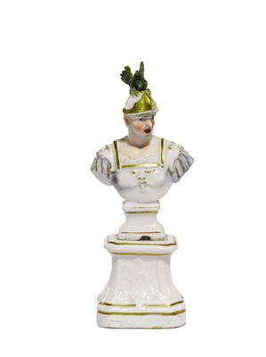 Lot 100 - â€¡A NAPLES (REAL FABBRICA FERDINANDEA) PORCELAIN BUST OF A ROMAN SOLDIER