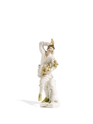 Lot 103 - â€¡A CAPODIMONTE FIGURE OF A DANCING PEASANT