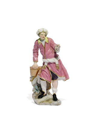Lot 109 - â€¡A CAPODIMONTE FIGURE OF AN EEL SELLER
