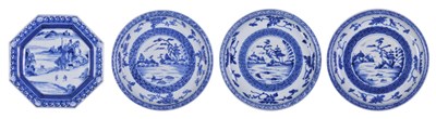 Lot 133 - THREE JAPANESE PORCELAIN BLUE AND PLATES