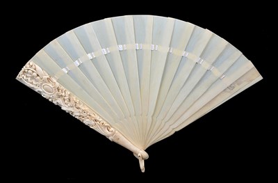 Lot 208 - A FRENCH IVORY FAN
