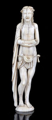 Lot 209 - A FRENCH IVORY FIGURE OF CHRIST MAN OF SORROWS