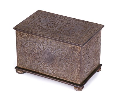 Lot 219 - A CONTINENTAL STEEL CASKET