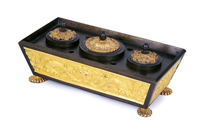 Lot 230 - A FRENCH PARCEL-GILT-BRONZE INKSTAND