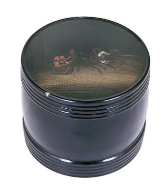 Lot 231 - A RUSSIAN LACQUER TOBACCO BOX