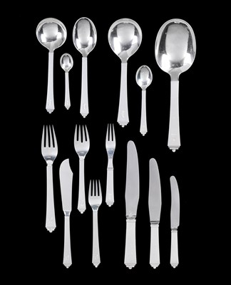 Lot 253 - A SET OF DANISH TABLE SILVER