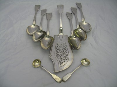 Lot 257 - VICTORIAN FIDDLE PATTERN TABLE SILVER