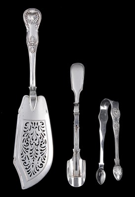 Lot 269 - A VICTORIAN SILVER CHEESE SCOOP