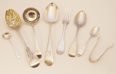 Lot 270 - ASSORTED FIDDLE AND OLD ENGLISH PATTERN TABLE SILVER