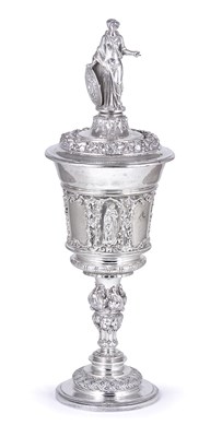 Lot 293 - A GERMAN SILVER STANDING CUP AND COVER