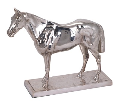 Lot 294 - A GERMAN ELECTROPLATE MODEL OF A STALLION
