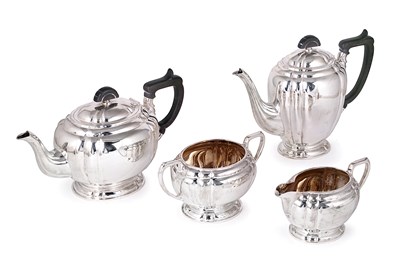 Lot 315 - A SILVER FOUR-PIECE TEA AND COFFEE SET