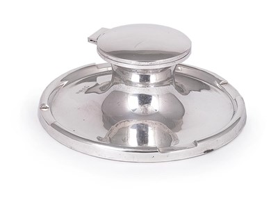 Lot 340 - A GEORGE V SILVER INKWELL