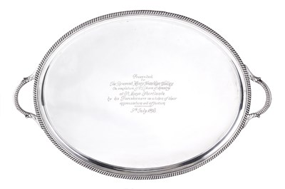 Lot 348 - A VICTORIAN SILVER TRAY