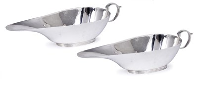 Lot 352 - A PAIR OF SILVER SAUCEBOATS