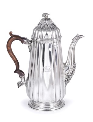 Lot 378 - A WILLIAM IV SILVER COFFEE POT