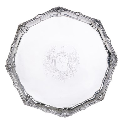 Lot 380 - AN IRISH GEORGE III SILVER SALVER