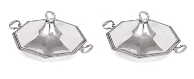 Lot 382 - TWO GEORGE III SILVER ENTREE DISHES AND COVERS