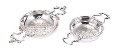 Lot 405 - A GEORGE II SILVER LEMON STRAINER
