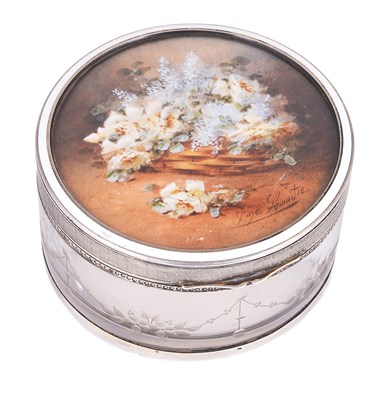 Lot 413 - A FRENCH SILVER-MOUNTED PICTURE-SET TOILET BOX