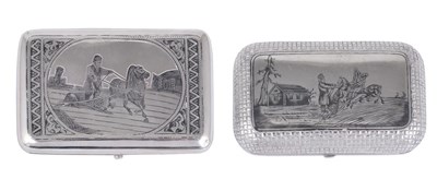 Lot 435 - A RUSSIAN SILVER NIELLO WORK CHEROOT CASE