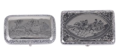 Lot 436 - A RUSSIAN SILVER NIELLO WORK CHEROOT CASE