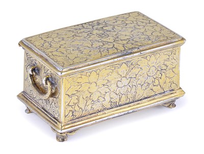 Lot 439 - A MINIATURE SILVER-GILT CASKET