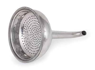 Lot 245 - A GEORGE III SILVER WINE FUNNEL