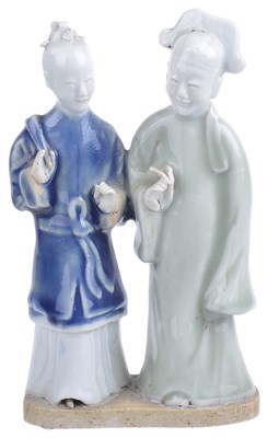 Lot 10 - A CHINESE BISCUIT PORCELAIN GROUP