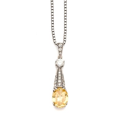 Lot 264 - DIAMOND AND PASTE PENDANT