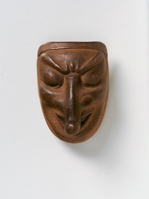 Lot 54 - A JAPANESE MASK NETSUKE